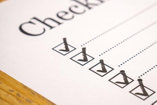 A checklist with checkmarks on it